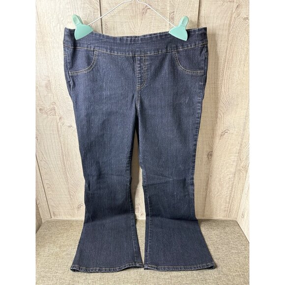 Denim - Womens Bootcut Denim Jeans L/G Cotton & Polyester Blend Stretch Dark Wash